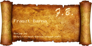 Fraszt Barna névjegykártya
