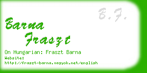 barna fraszt business card